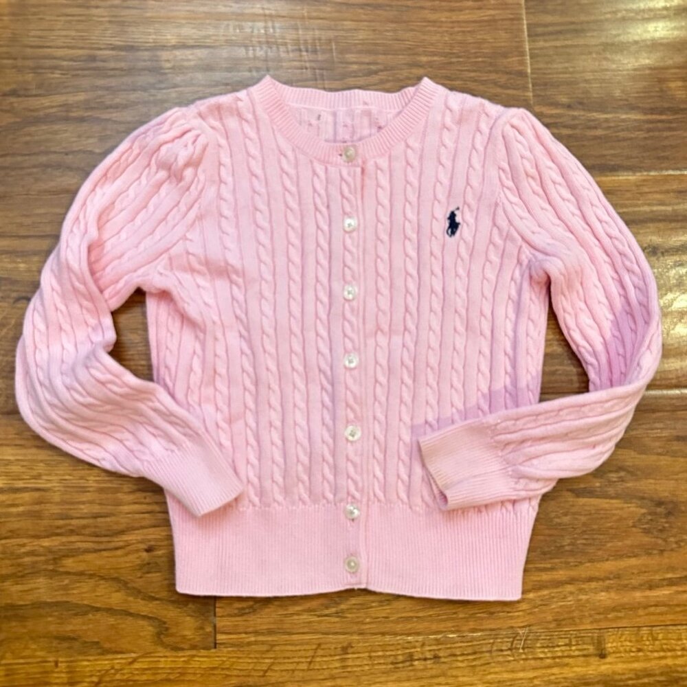 Pink Cable Knit Kids Sweater